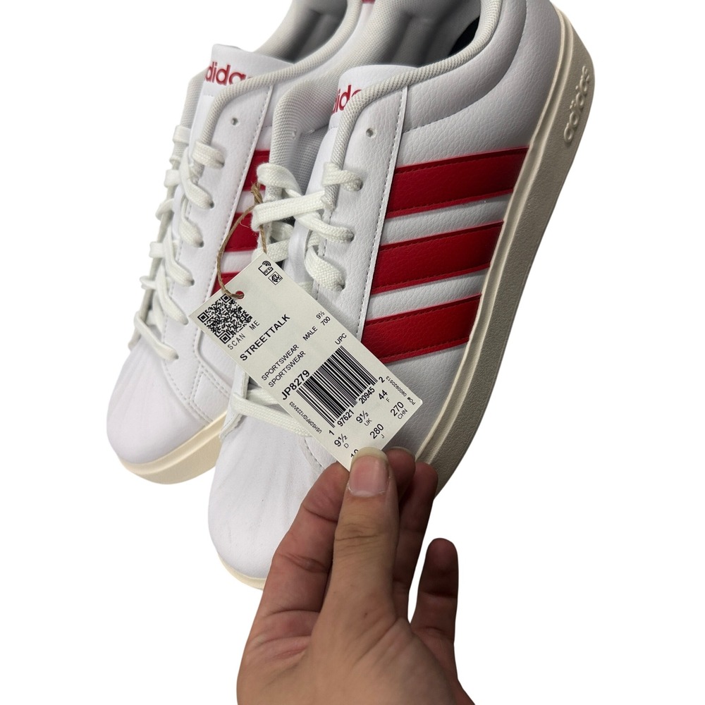 Adidas Streettalk Sneakers Mens 9.5 White Red Low Top Athletic Shoes JP8279 - Picture 4 of 6